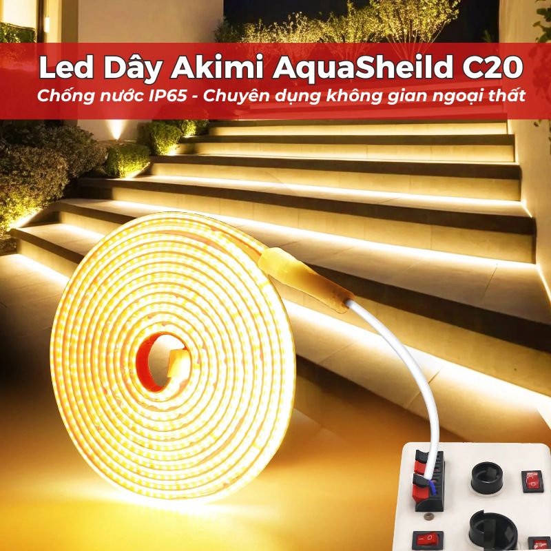 LED Dây Ngoài Trời 220V – AquaShield C20: Giải Pháp Chiếu Sáng Chống Nước Chuẩn IP65